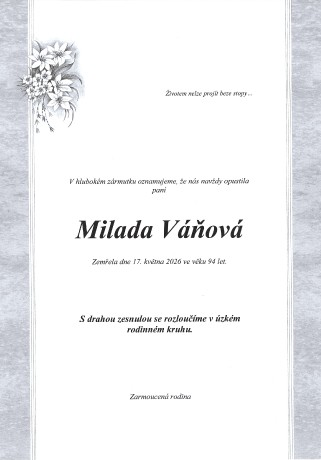 Parte Váňová Milada