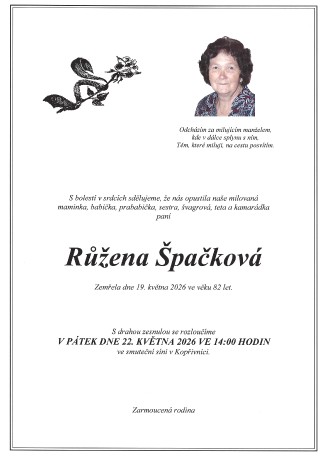 parte Špačková Růžena