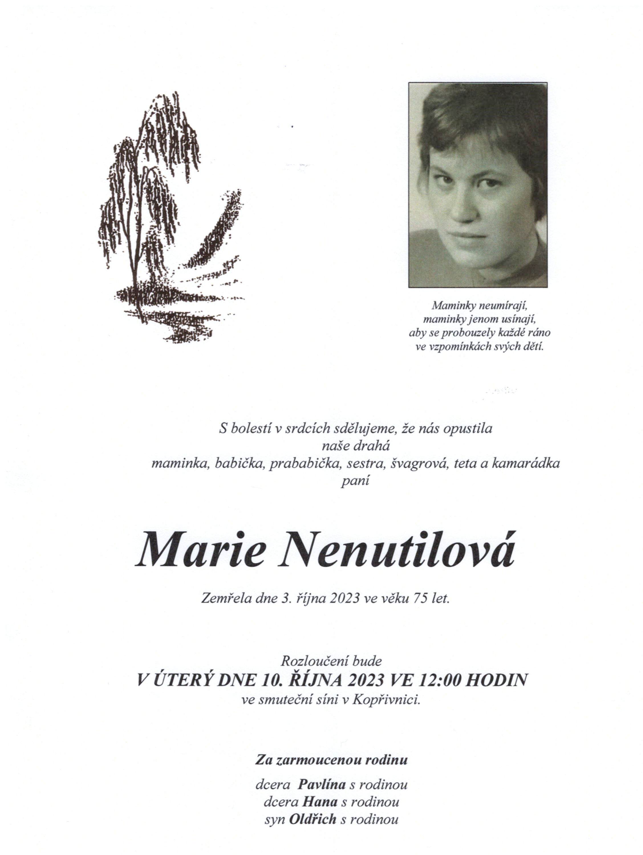 Parte Nenutilová Marie