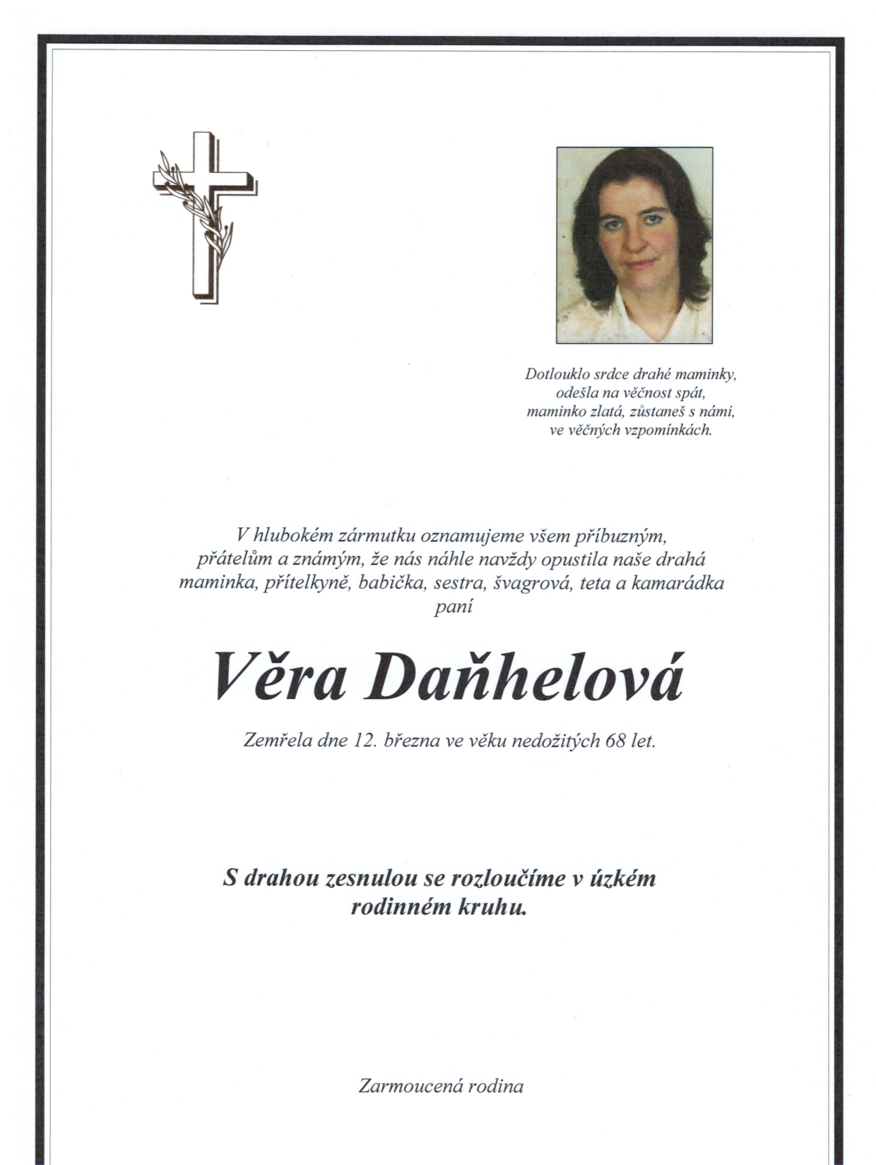 Parte Daňhelová Věra
