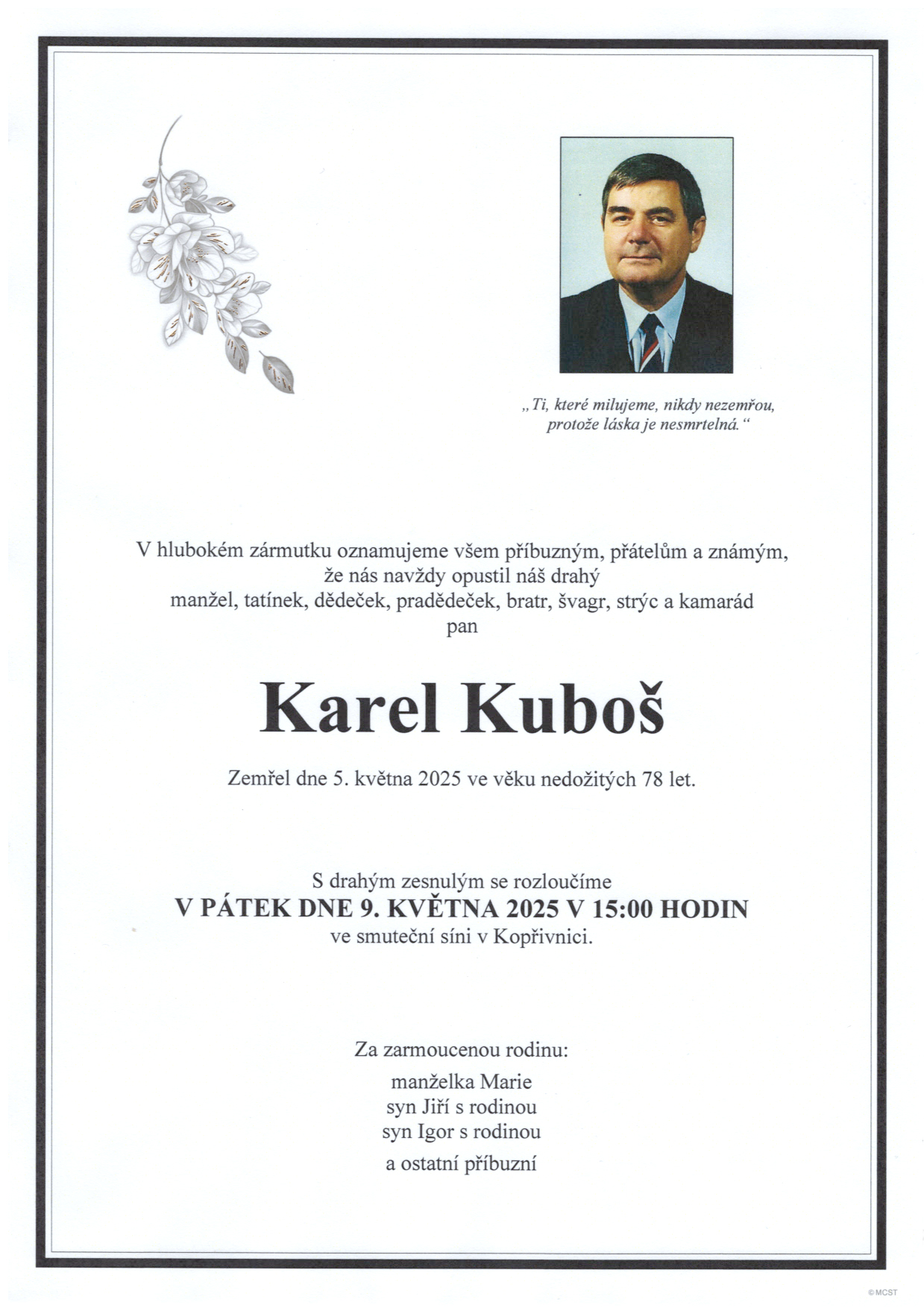 Kuboš Karel sken