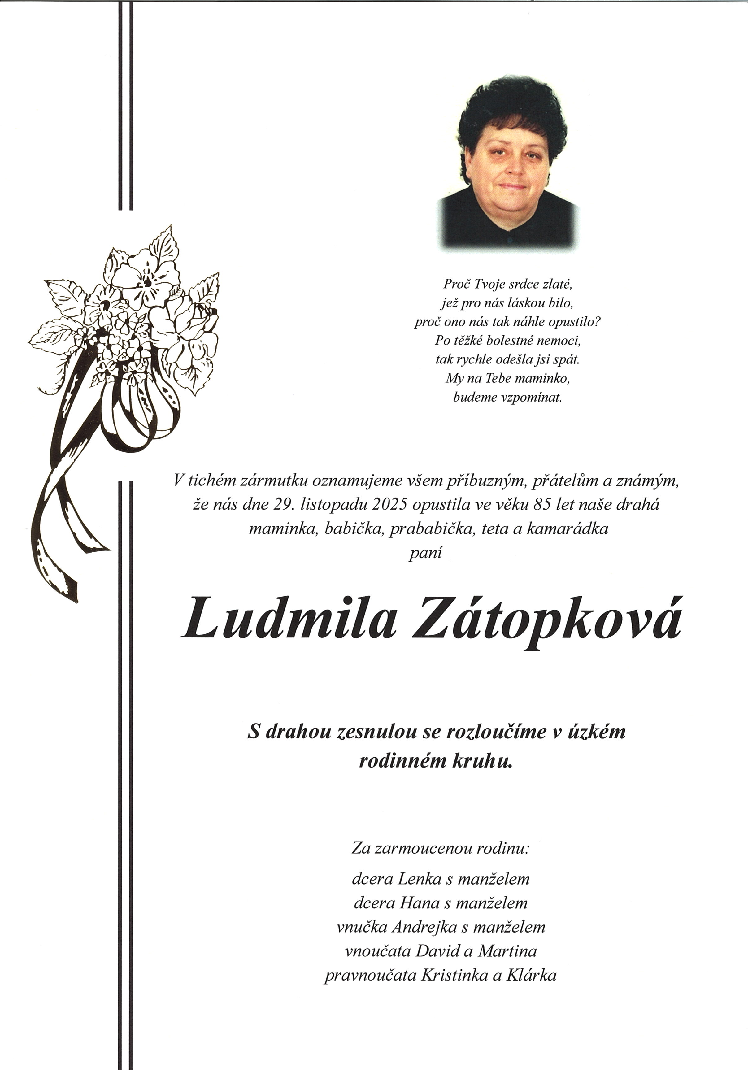 Zátopková Ludmila sken parte