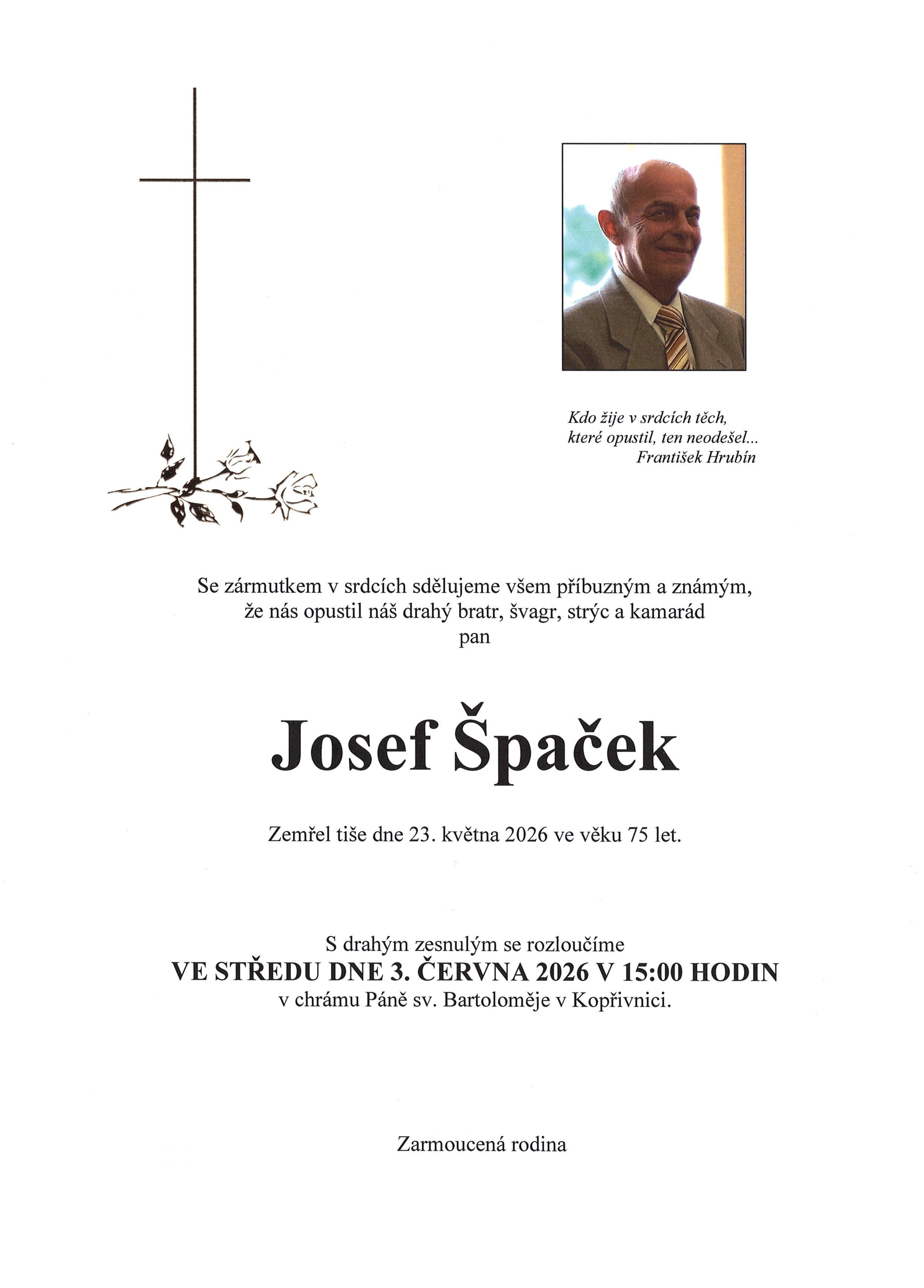 parte Špaček Josef