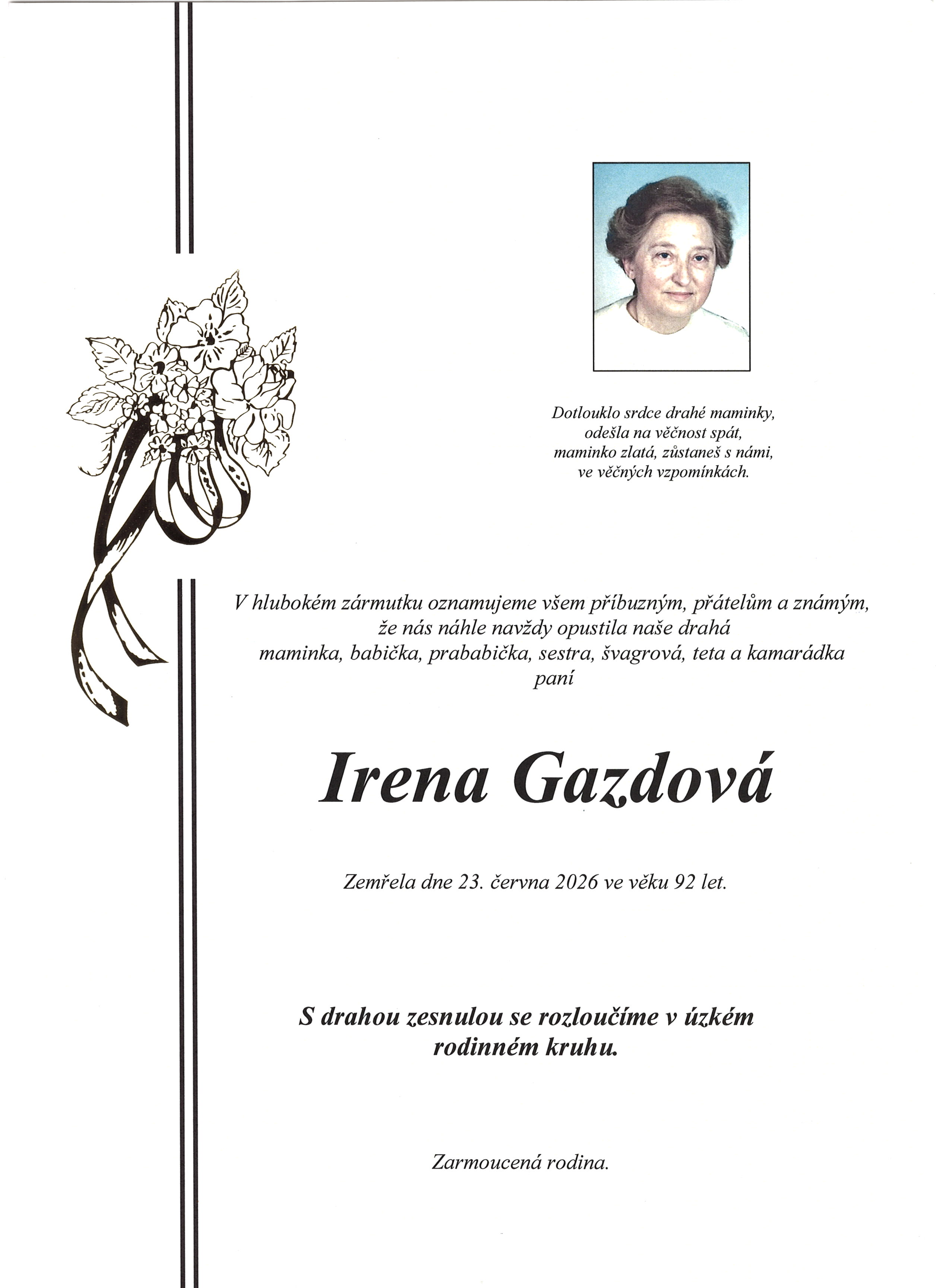 parte Irena Gazdová