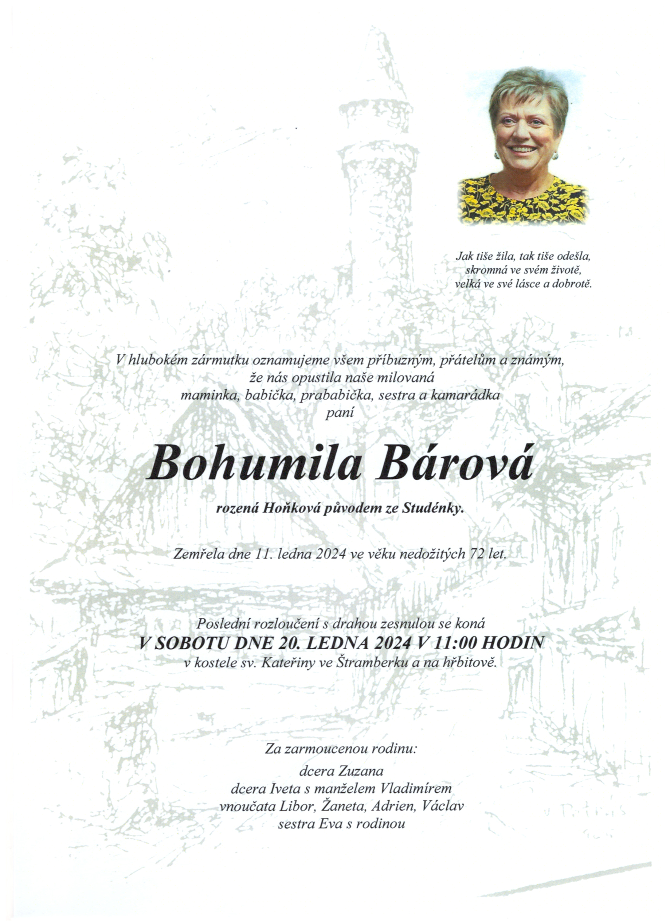 Parte Bárová Bohuslava
