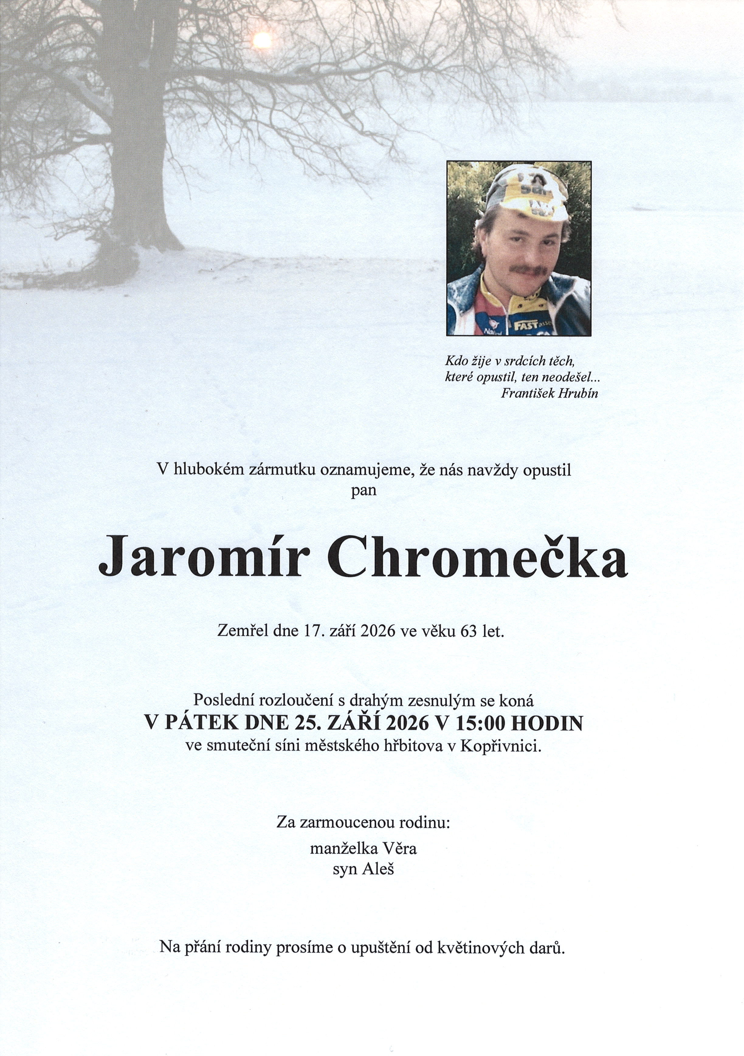 Chromečka Jaromír sken parte