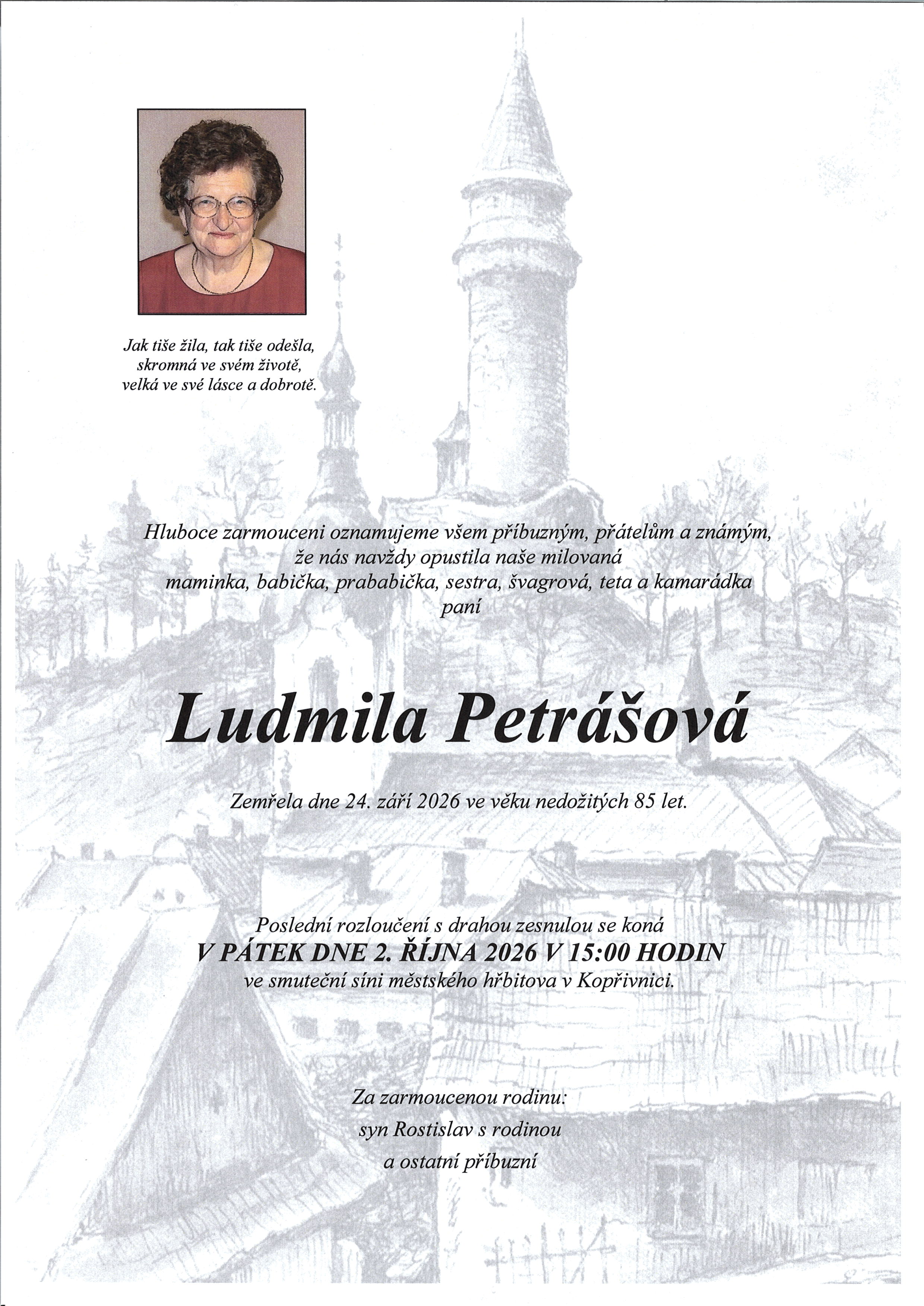 Petrášová Ludmila parte